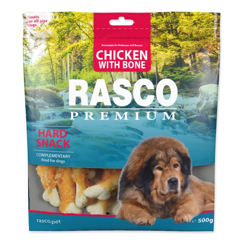 Gardums suņiem - Rasco Premium Snack bones coated with chicken meat 500g