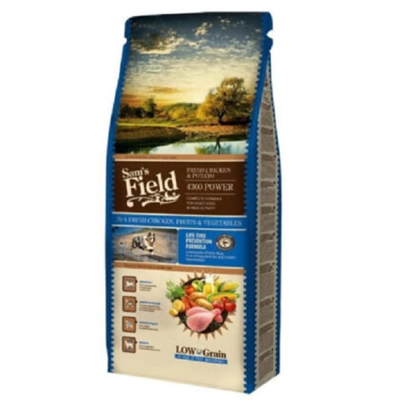 Sam's Field DOG ADULT ALL Fresh Chicken & Potato 4300 POWER 13 kg. Profilaktiska formula.