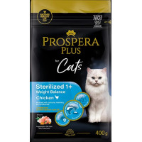 Barība kaķiem – Prospera Plus Sterilized 1+ Chicken Weight Balance, 0,4 kg