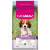 Sausa barība kucēniem - Eukanuba Puppy & Junior, Small & Medium, Lamb & Rice, 3 kg