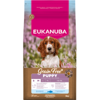 Sausa barība kucēniem - Eukanuba Puppy&Junior, Small&Medium, GRAIN FREE OCEAN FISH 3 kg