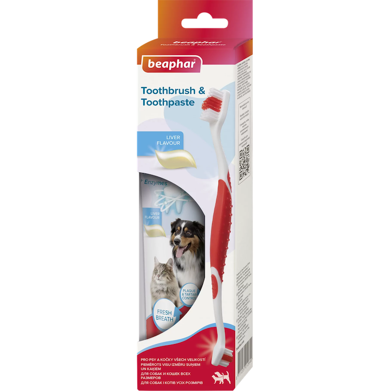 Zobu pasta + zobu birste - Beaphar TOOTH COMBIPACK