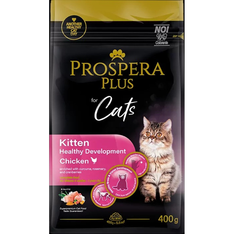 Barība kaķēniem – Prospera Plus Kitten Chicken Healthy Development, 0,4 kg