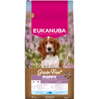 Sausa barība kucēniem - Eukanuba Puppy&Junior, Small&Medium, GRAIN FREE OCEAN FISH 12 kg
