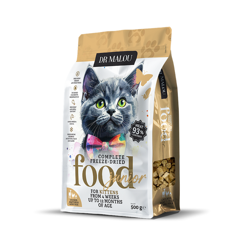 Liofilizēta barība kaķēniem - DR Malou, Kitten - chicken with goat's milk and egg yolk 500g